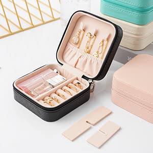 Portable Travel Mini Jewelry Box in Black