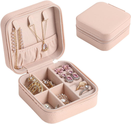 Portable Travel Mini Jewelry Box in Pink