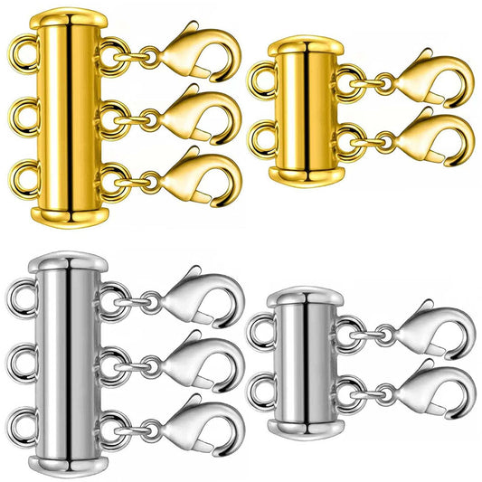 4PCS Layered Necklace Clasps, 2 Size Slide Clasp Lock