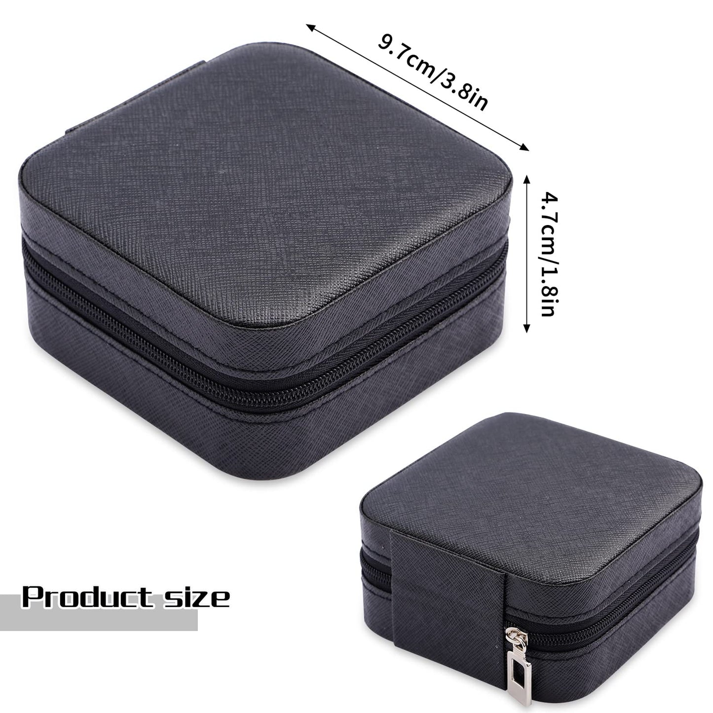 Portable Travel Mini Jewelry Box in Black